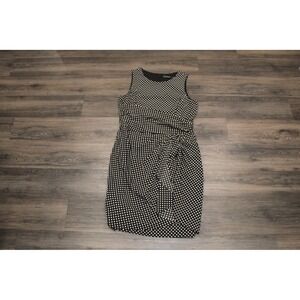 Lauren Ralph Lauren Dress Sheath Polka Dot Sleeveless Party‎ Black White 14